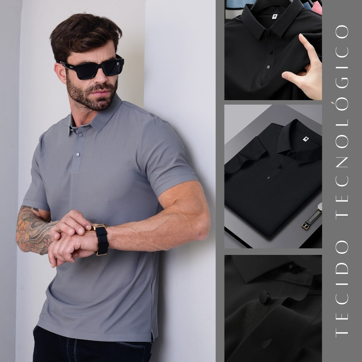 Camisa Polo Masculina Tecnológica Sem Costura