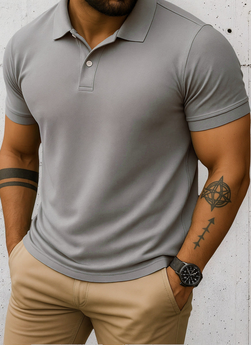 Camisa Masculina  Polo Estilo Piquet Malha Algodão Respirave