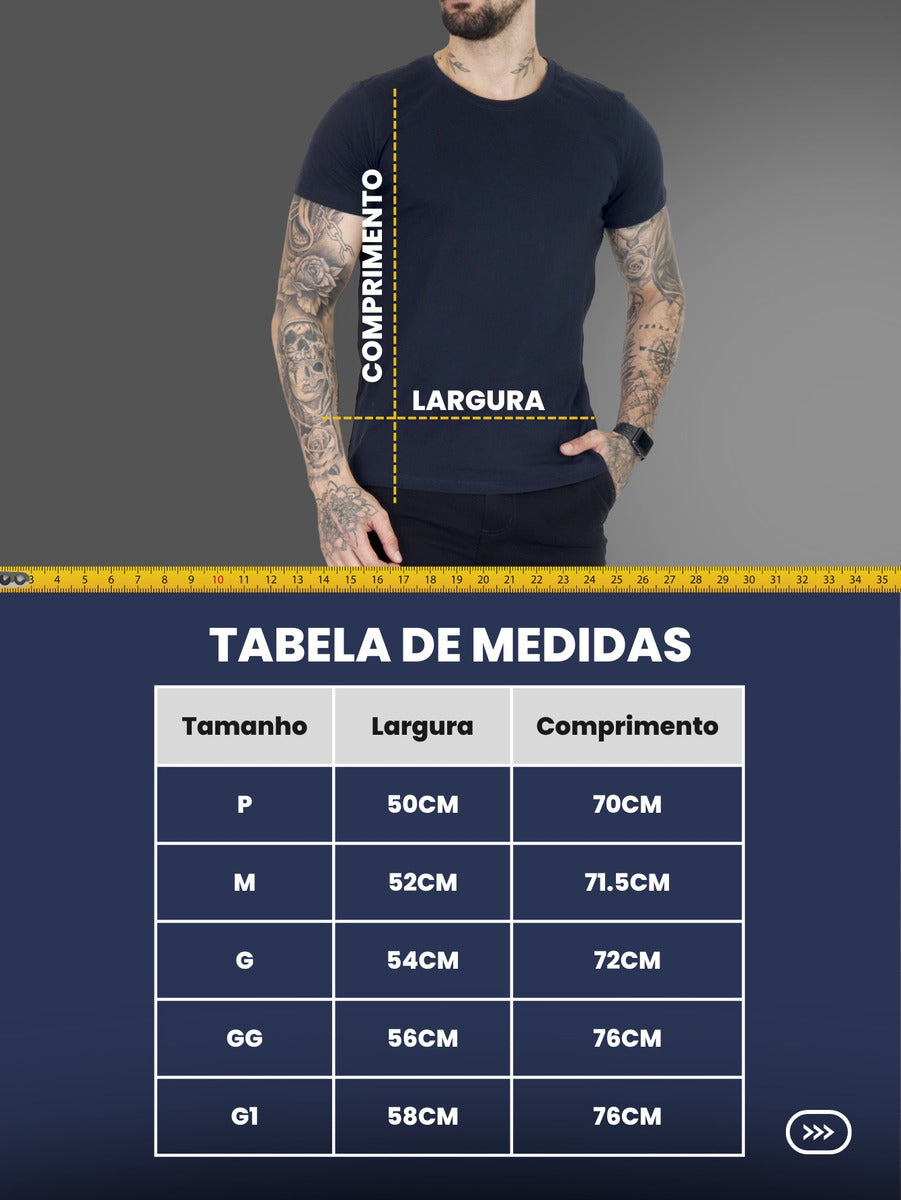 Camiseta Basica Masculina Algodão Lisa Malha Peruana Premium Azul-escuro