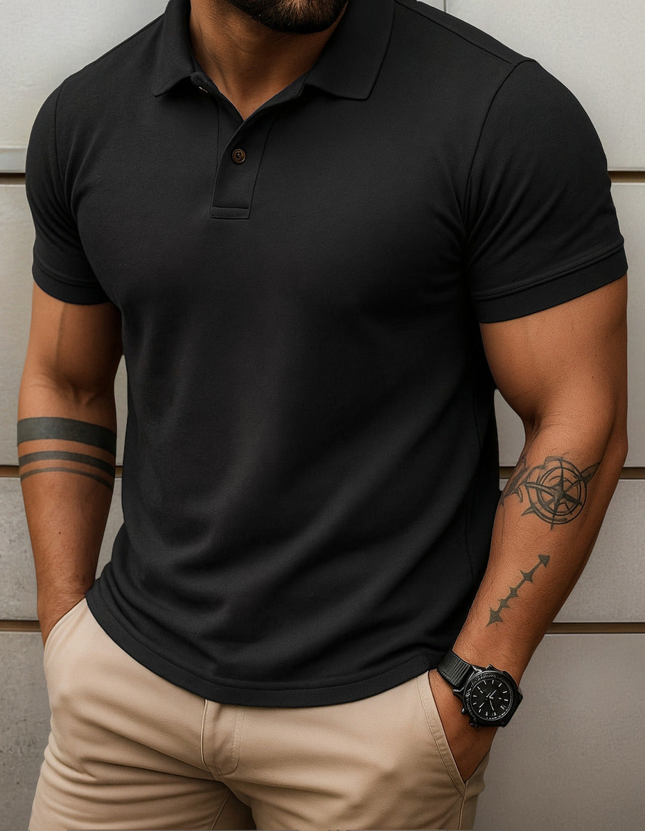 Camisa Masculina  Polo Estilo Piquet Malha Algodão Respirave