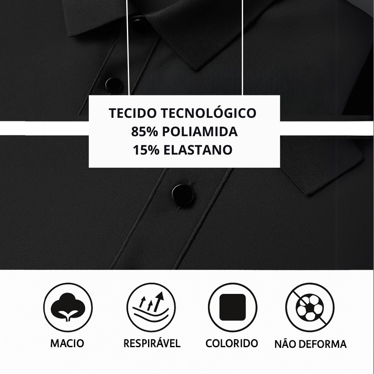 Camisa Polo Masculina Tecnológica Sem Costura